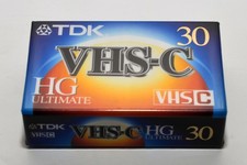 TDK VHS-C HG Ultimate 30 Camcorder Video Cassette Tape; Sealed NOS