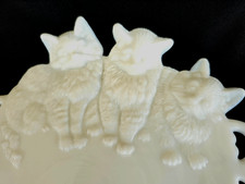 milk glass cat plate products for sale | eBay