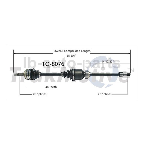 AM Autoparts Front Right CV Axle Shaft For 2006-2012 Toyota RAV4 – Direct Replacement 434100R010