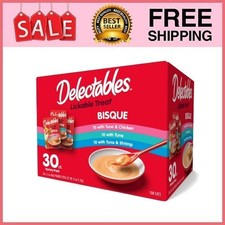 Hartz Delectables Bisque Lickable Wet Cat Treats Variety Pack, 30 Count