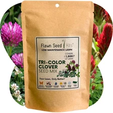 Tri-Color Lawn Flower Seed, Crimson, Medium Red and Dutch White Clovers, Kraft P