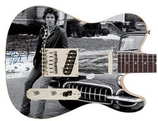 Bruce Springsteen Signed Autographed Vintage Photo Graphics Guitar