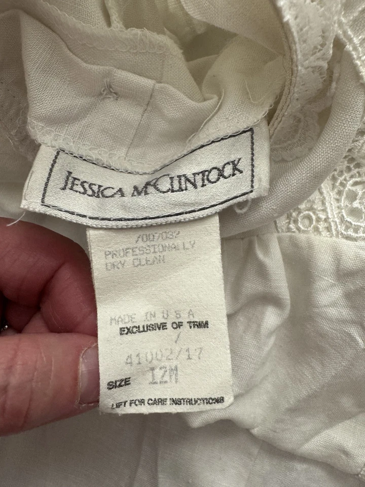 Vintage Jessica McClintock Victorian Style Baby Christening Baptism Gown 12M - Image 4 of 4