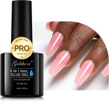 Gelike ec Gel Nail Polish - 6 in 1 Nail Glue Pink Nail Polish, Base Coat Soak