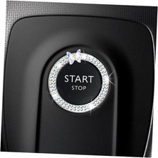 Car Butterfly Bling Ring Emblem, Crystal Rhinestone Auto Key Ignition Colorful