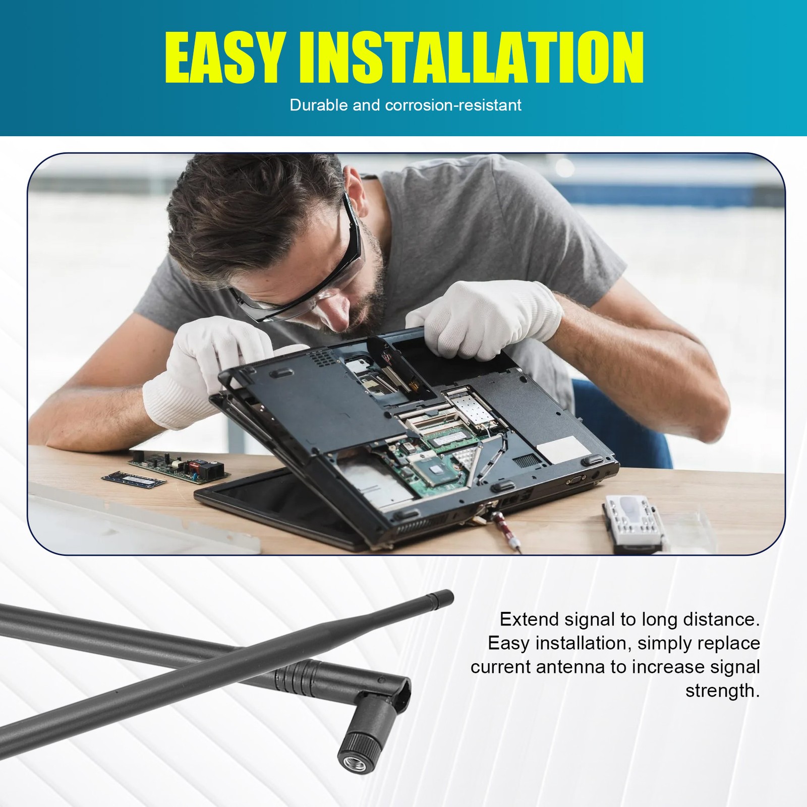 12DBI WiFi Antenna, 2.4G/5G Dual Band High Gain Long Range WiFi Antenna7329