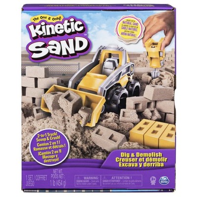 Kinetic Sand, Dig N' Demolish Playset with 1lb Play Sand & Toy Truck, Sensory To