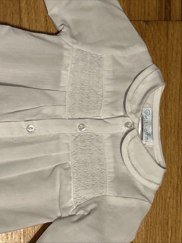 NEW Petit Ami White Smocked Gown Preemie - Picture 3 of 8