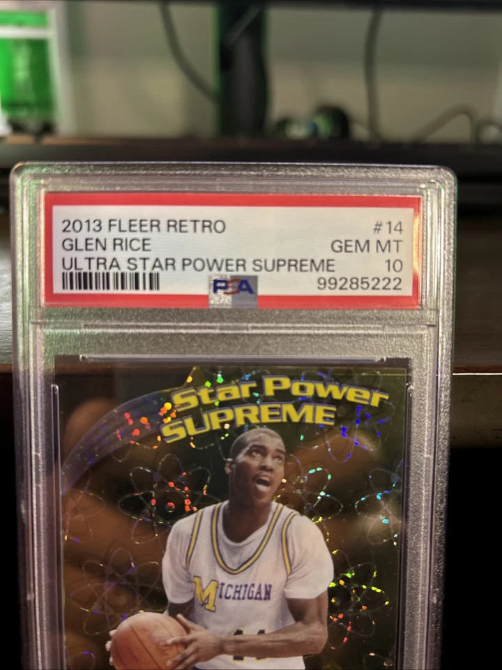 2013 FLEER RETRO ULTRA STAR POWER SUPREME GLEN RICE POP 1 PSA 10 Rare SSP - Image 3 of 4