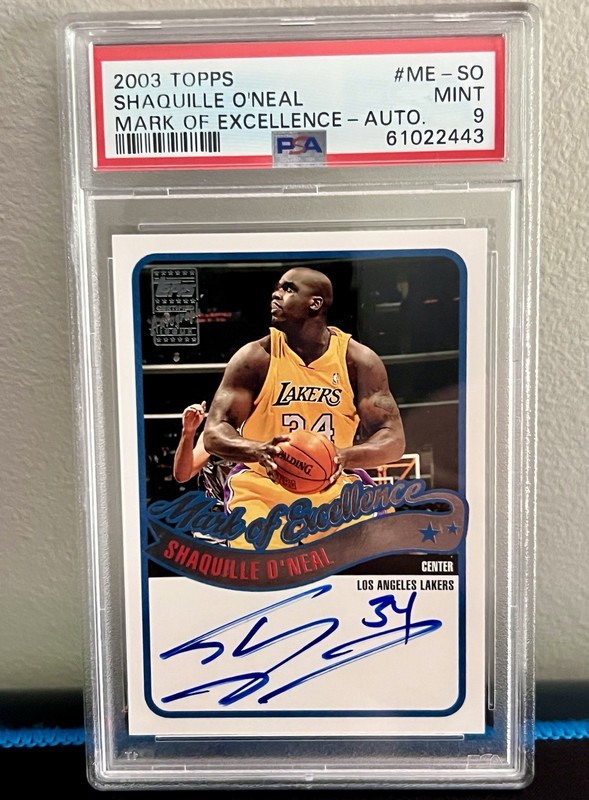 2003 TOPPS MARK OF EXCELLENCE AUTO #ME-SO SHAQUILLE O'NEAL PSA 9