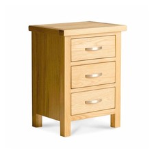 Roseland Furniture London Oak 3 Drawer Bedside Table RRP £110
