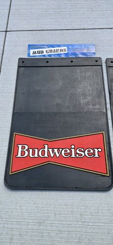 NOS VTG Plasticolor Budweiser Beer Logo Mud Flaps Splash Guards 12"x18" Truck - Picture 2 of 8