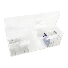 Trading Card Holder Box Transparent Plastic Honeycomb Base Snap Lock Handle Case