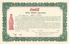 Coca-Cola Bottling Corporation (Coke) - 1926 dated Dealer Rebate Agreement - Fam