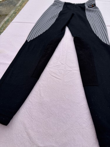 Kerrits Girls Sz S Black Gray Houndstooth Performance Equestrian Riding Pants - Picture 5 of 11