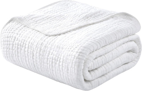 Muslin Blanket 100% Organic Cotton Large Twin Size 60" X 80" for Bed