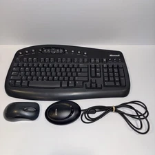 Microsoft Wireless Multimedia Keyboard 1.1 and 2.1 USB Receiver & Mouse WORKING 