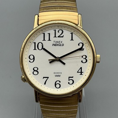 Timex Easy Reader Indiglo Mens Watch 34mm White Dial Gold  display picture 2