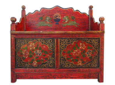 Tibet klassisches Mini Lowboard ideal auch als Bank oder Blumentisch