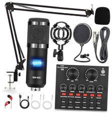 Podcast Equipment Bundle, Audio Interface With All In One Live Sound Bm800-v8b