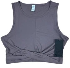 90 Degree By Reflex Women's Sleeveless Cross Front Crop Top Size XL French Toast