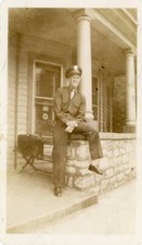 WW2 ERA SOLDIER Vintage FOUND MILITARY PHOTO Original BW Portrait 212 LA 88 R