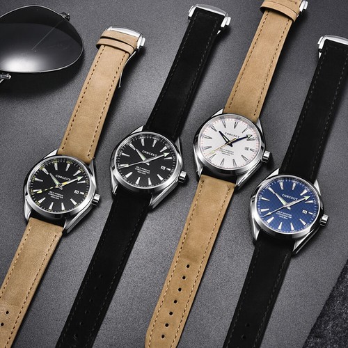 41mm Corgeut Luminous Sapphire Glass NH35 Leather Strap Automatic Men's  Watch | eBay