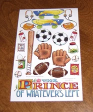 Creative Imaginations Mary Engelbreit Scrapbook Sticker ~ Boy Prince of Whatever