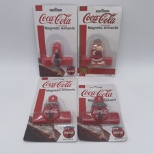 Vintage Coca Cola  Santa & Coke Clip Refrigerator Magnet 1995 & 1999 Lot Of 4