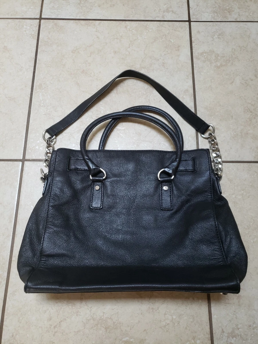Michael Kors Black Leather 2 Way Shoulder Bag With LOCK and KEY