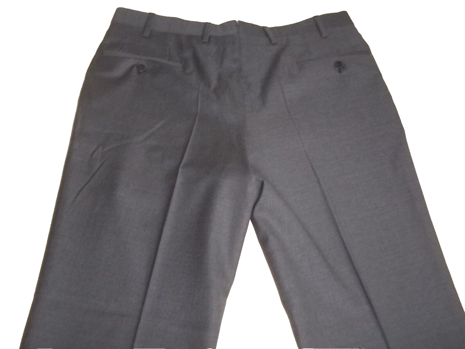 1 Bespoke Brioni Solid Gray Flat Front Wool Dress… - image 4