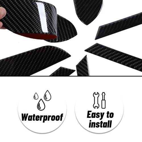 8pcs Inner Door Handle Panel Trim Decor Sticker For Dodge Ram 2018+ Carbon Fiber - Bild 7 von 7