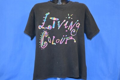 vintage 80s LIVING COLOUR VIVID TOUR 1988 FADED ROCK BAND t-shirt 