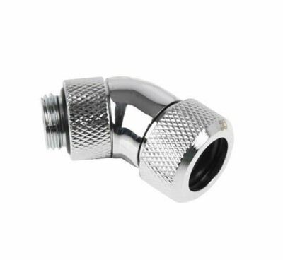Alphacool Eiszapfen 13mm Rigid Tubing 45° Rotary Compression Chrome