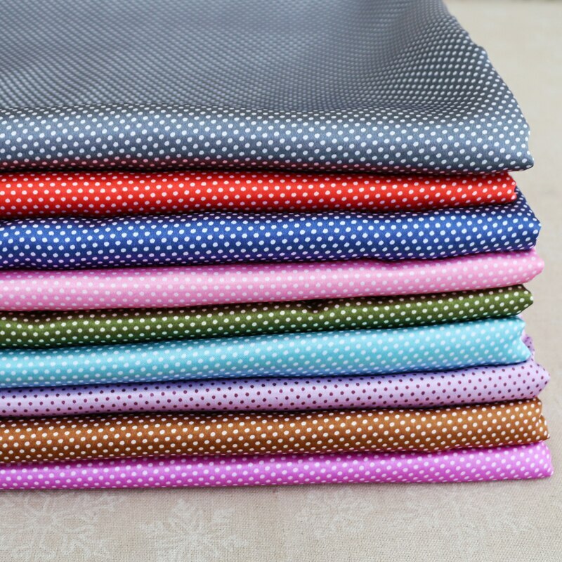 Yard Mini polka dot print fabric craft diy clothing material textile satin
