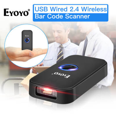 Eyoyo 3in1 Mini Barcode Scanner 1D Reader Wireless & Bluetooth & Wired für Store