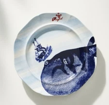NEW ANTHROPOLOGIE DESSERT SIDE PLATE SERVING DISH FROM THE DEEP PUFFER FISH SHIP