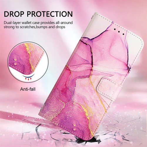 Flip Leather Case For Google Pixel 9 Pro XL/7A/8A/9A Glossy Marble Wallet Cover - Picture 36 of 96