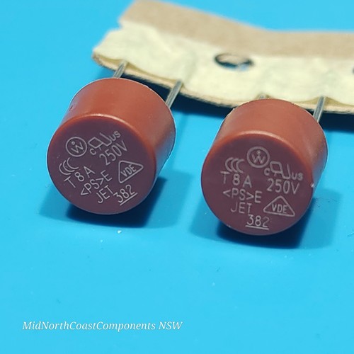 5 x T8A 8A 382 Fuse Miniature Round Slow Blow (Timed) AC-DC Fuse 250V - Picture 2 of 3