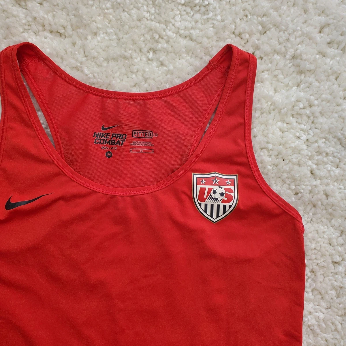 Nike Dri Fit Pro Combat Fitted US Soccer Tank Top Women s Medium