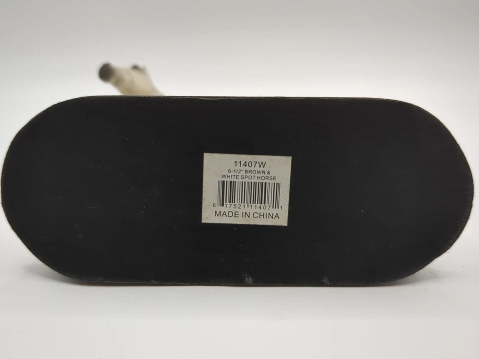 Figura de caballo mancha marrón y blanca 6-1/2 pulgadas figura decorativa de resina Foto 3 de 4