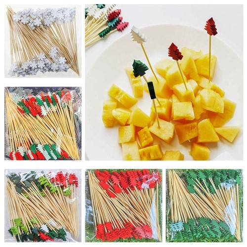 Weihnachten Party Kuchen Dessert Salat Sticks Essen Picks Gabeln Zahnstocher Obstgabel