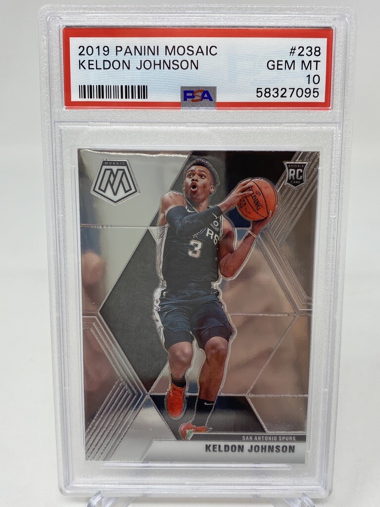 2019 Panini Mosaic #238 Keldon Johnson Rookie Card - PSA 10 view 4