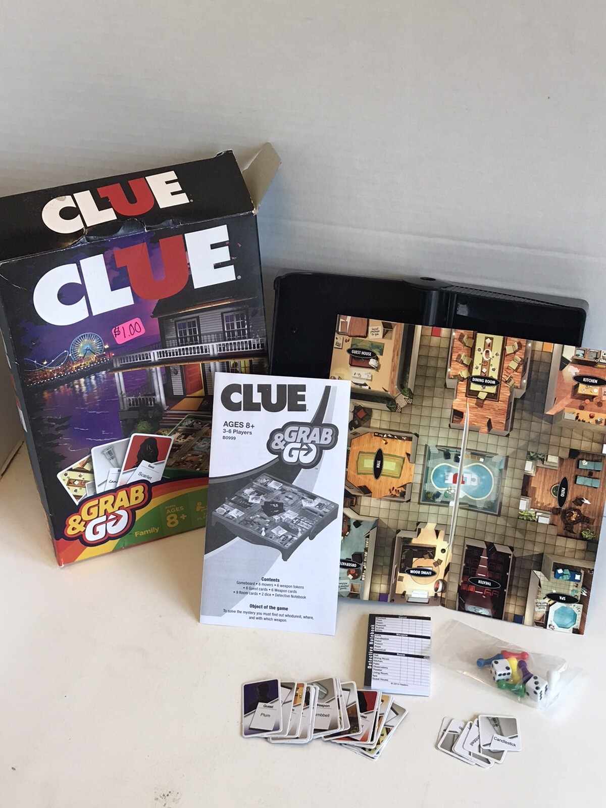 Grab N Go Clue Travel Board Game Classic Mystery Game Clue 1 Day Ship!👍 |  eBay