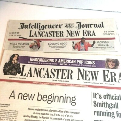 Lancaster PA End Of An Era Michael Jackson Farrah Fawcett Deaths June 26 29 2009