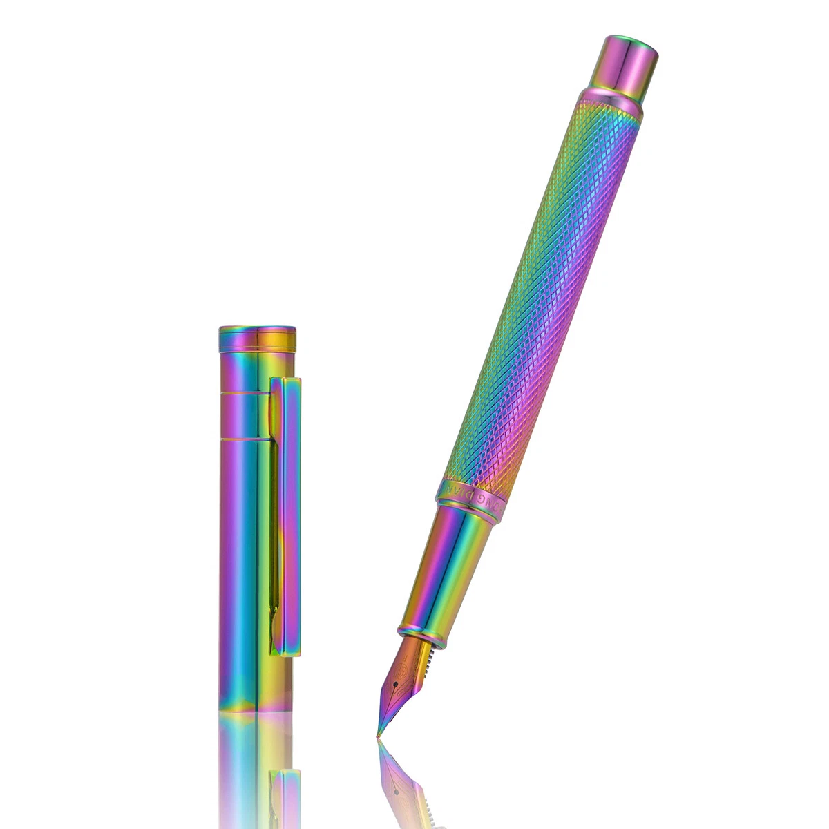 HongDian Rainbow Forest Metal Fountain Pen Colored EF/F/M/Bent Gift Office Pen - product detail image 1
