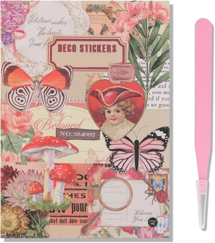 200PCS Scrapbook Stickers Set, Vintage Cute Animal Journaling Aesthetic Stickers