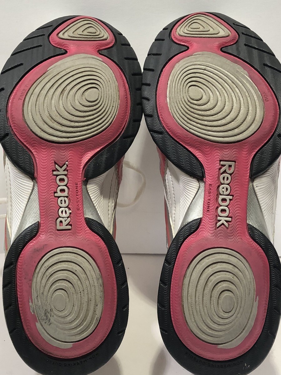 Reebok Easytone Gray Hot Pink Walking Toning Women's Shoes Size