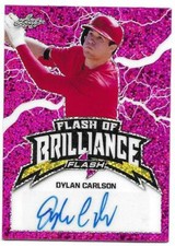 2020 Leaf Flash Baseball DYLAN CARLSON Flash of Brilliance Rookie Autograph 2/15
