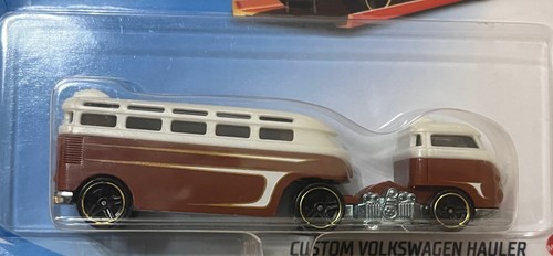 Hot Wheels Track Stars Custom Volkswagen Hauler Brown/White NIP - Picture 2 of 3